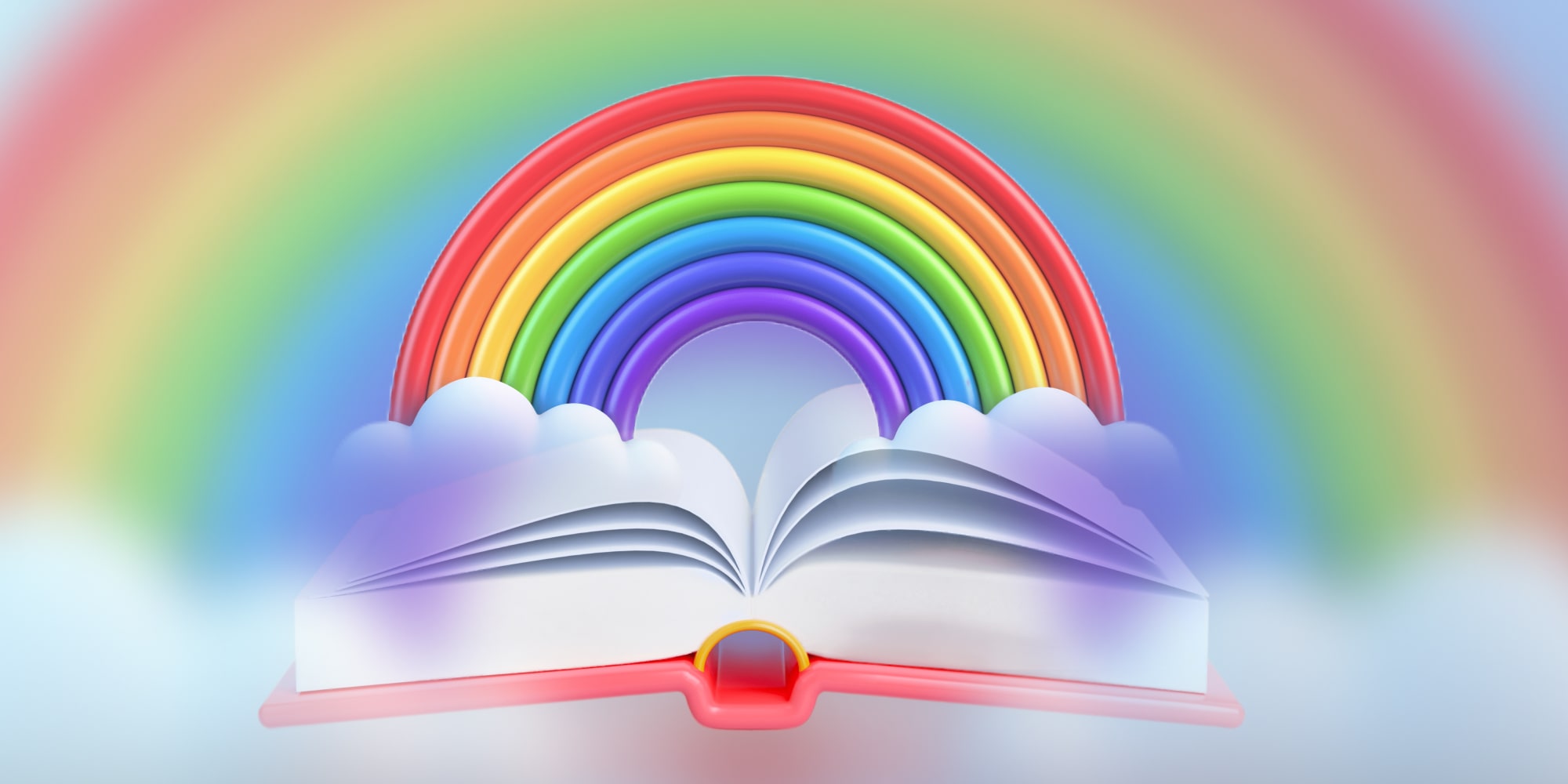 Rainbow coming out of an open book