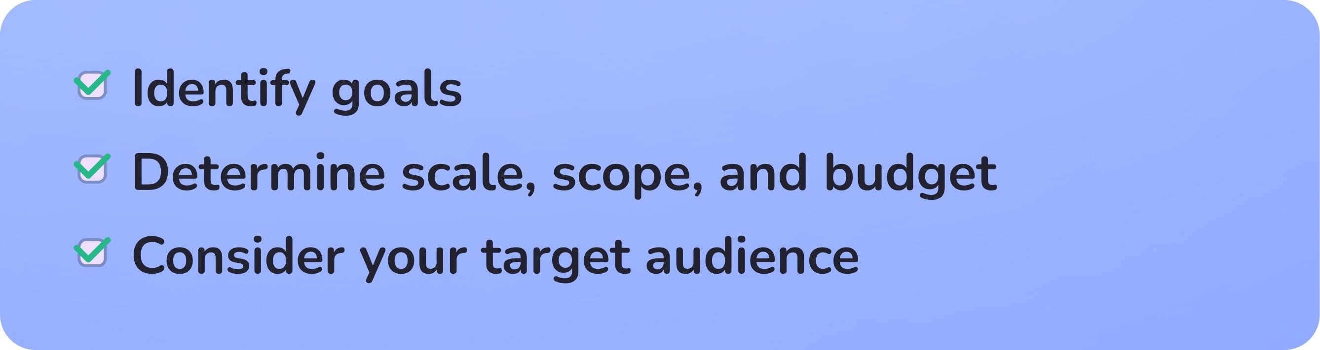 Checklist for planning a coporate event