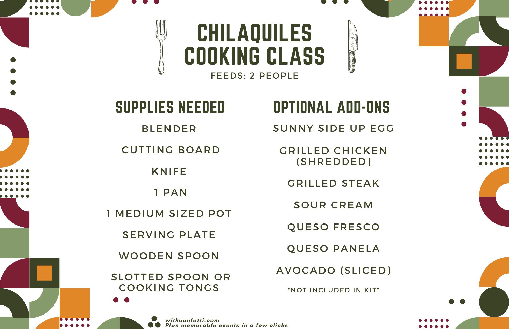 Chilaquiles Prep List